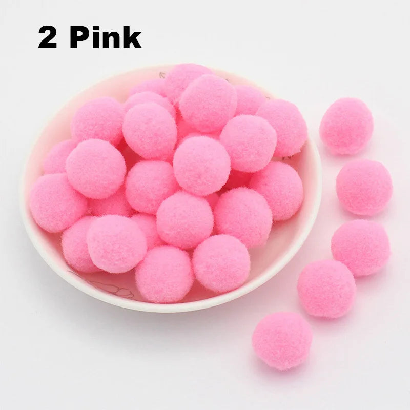30-300Pcs Pom Poms Fluffy Soft Pompom Ball 8/10/15/20/25/30mm Handmade Sewing Craft DIY Kids Toy Christmas Weddinrg Decoration