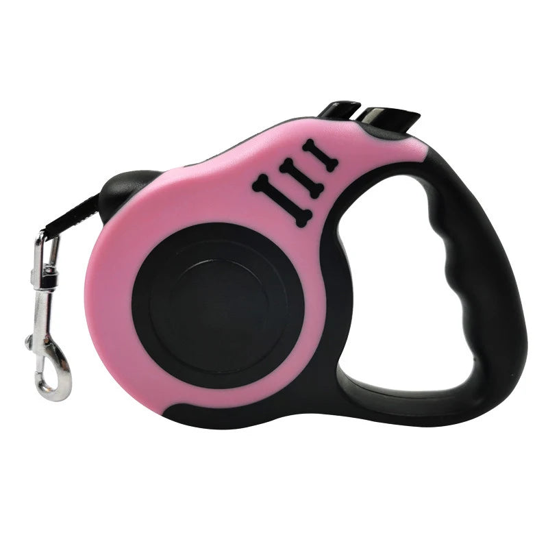 Retractable Dog Leash – Strong Nylon, 3m & 5m, for Small to Large Dogs & Cats