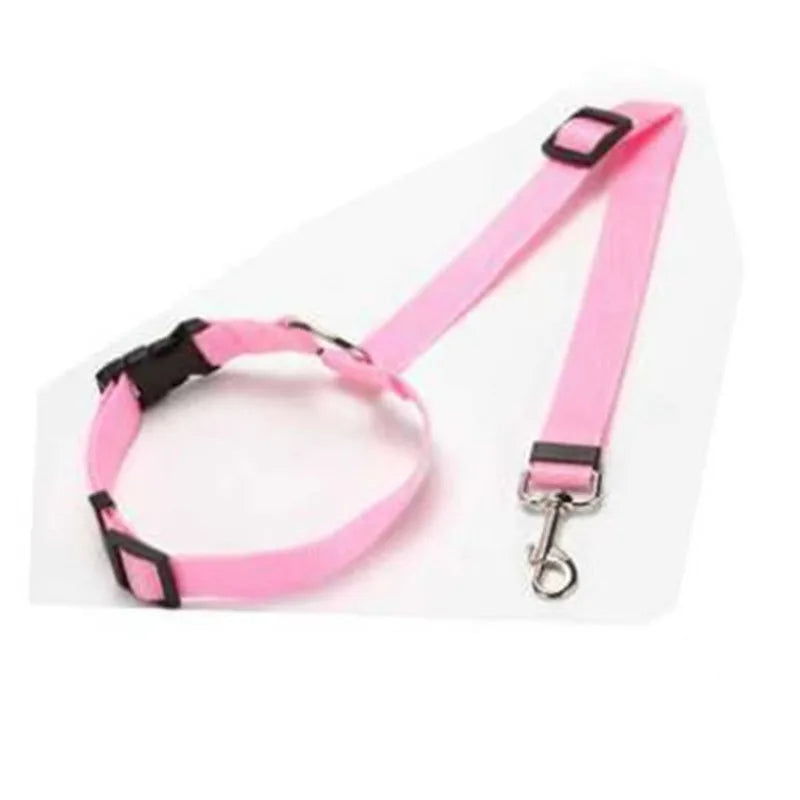 2-in-1 Pet Car Seat Belt & Dog Harness – Adjustable Nylon Safety Leash for Dogs
