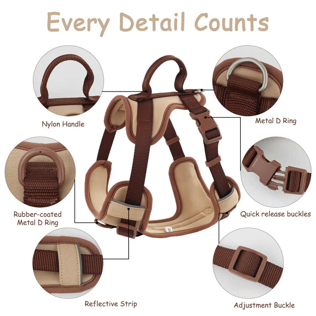 Luxury Adjustable Dog Harness – No-Pull Chest Strap, Personalized