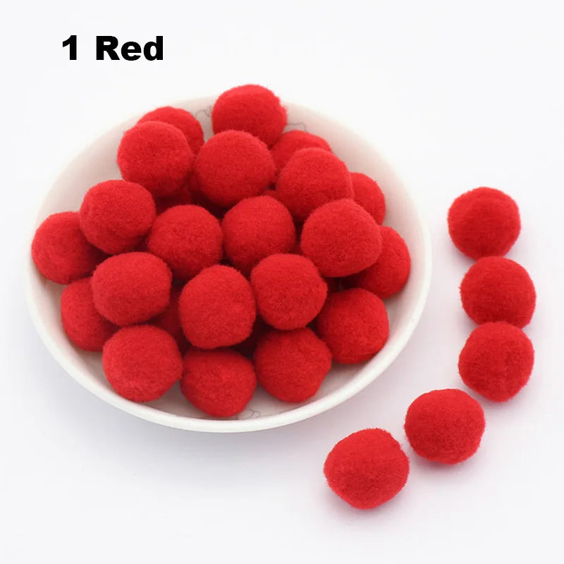 30-300Pcs Pom Poms Fluffy Soft Pompom Ball 8/10/15/20/25/30mm Handmade Sewing Craft DIY Kids Toy Christmas Weddinrg Decoration