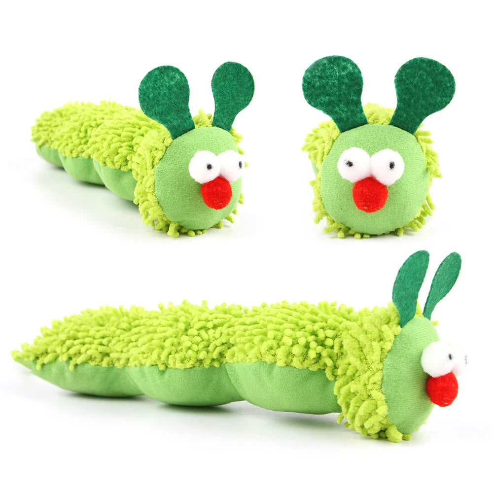 Caterpillar Catnip & Silvervine Cat Chew Toy – Molar Teaser for Kitten Dental Health