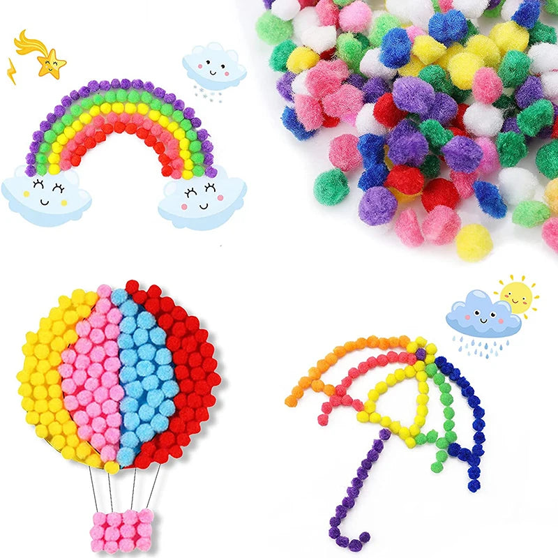 30-300Pcs Pom Poms Fluffy Soft Pompom Ball 8/10/15/20/25/30mm Handmade Sewing Craft DIY Kids Toy Christmas Weddinrg Decoration