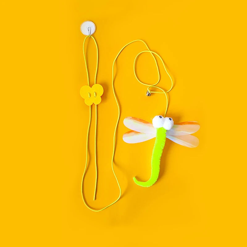 Electric Door Hanging Cat Toy – Auto Swing Feather with 2 Ropes for Self-Play & Cat Teasing