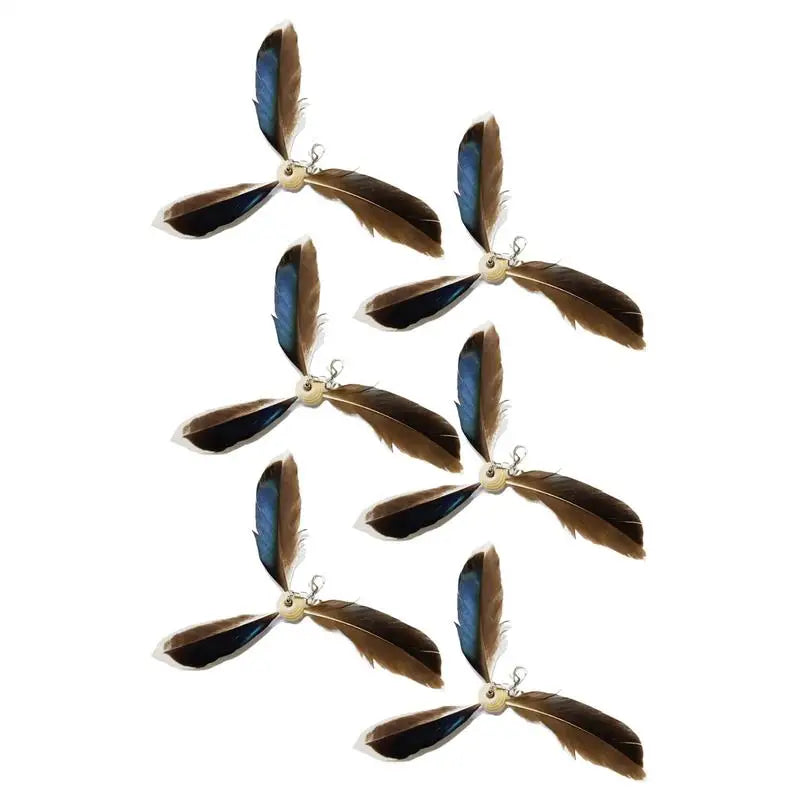 Cat Feather Toy Refill Set of 6 – Wear-Resistant Replacement Feathers for Interactive Cat Wands