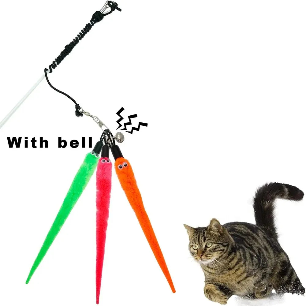 Cat Wand Refills – Replacement Worm Attachments for Interactive Cat Teaser Wands (5–50 pcs)