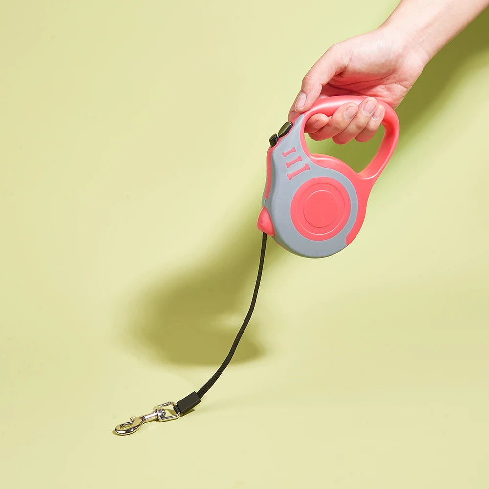 Retractable Dog Leash – Strong Nylon, 3m & 5m, for Small to Large Dogs & Cats