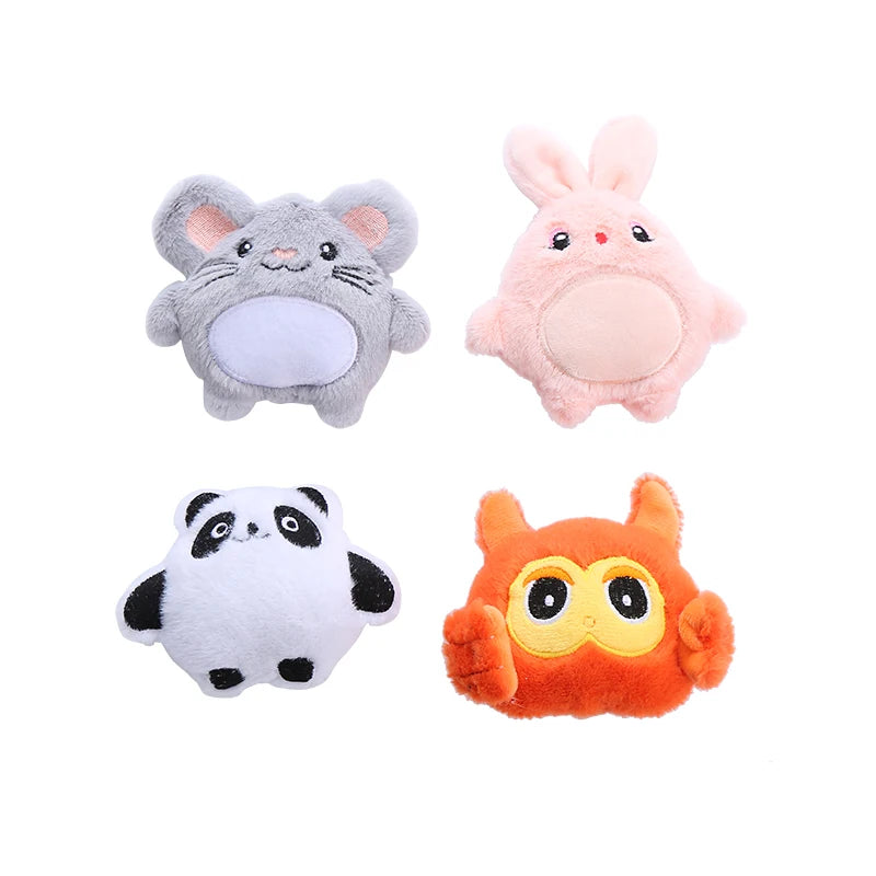 Catnip Cartoon Animal Plush Crinkle Cat Toy – Cute Cloth Toy with Sound Paper for Kittens