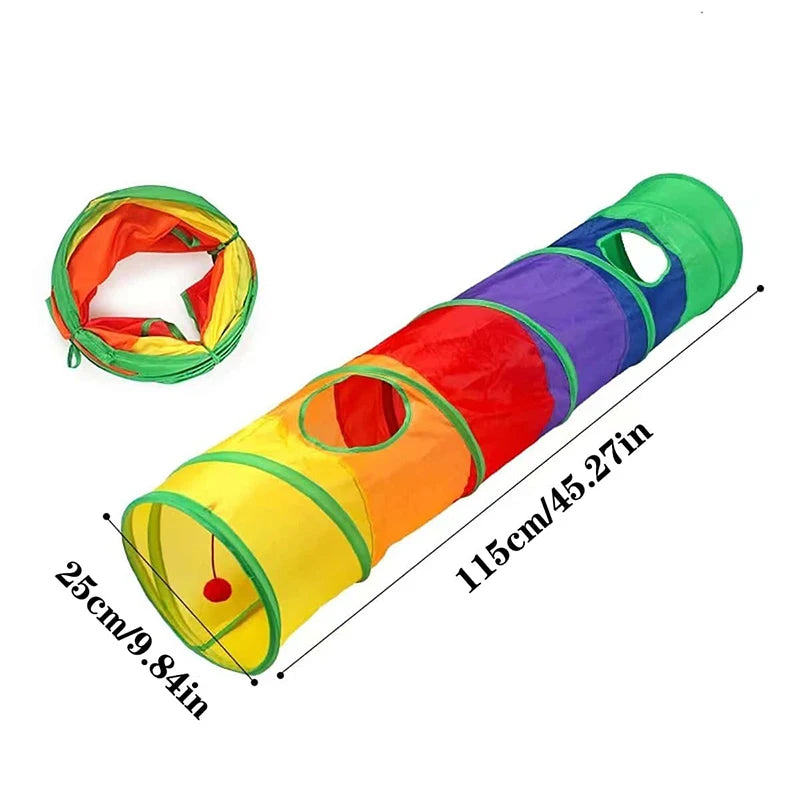 Foldable Cat Tunnel Tube Toy – Collapsible Play Tunnel for Indoor & Outdoor Cats