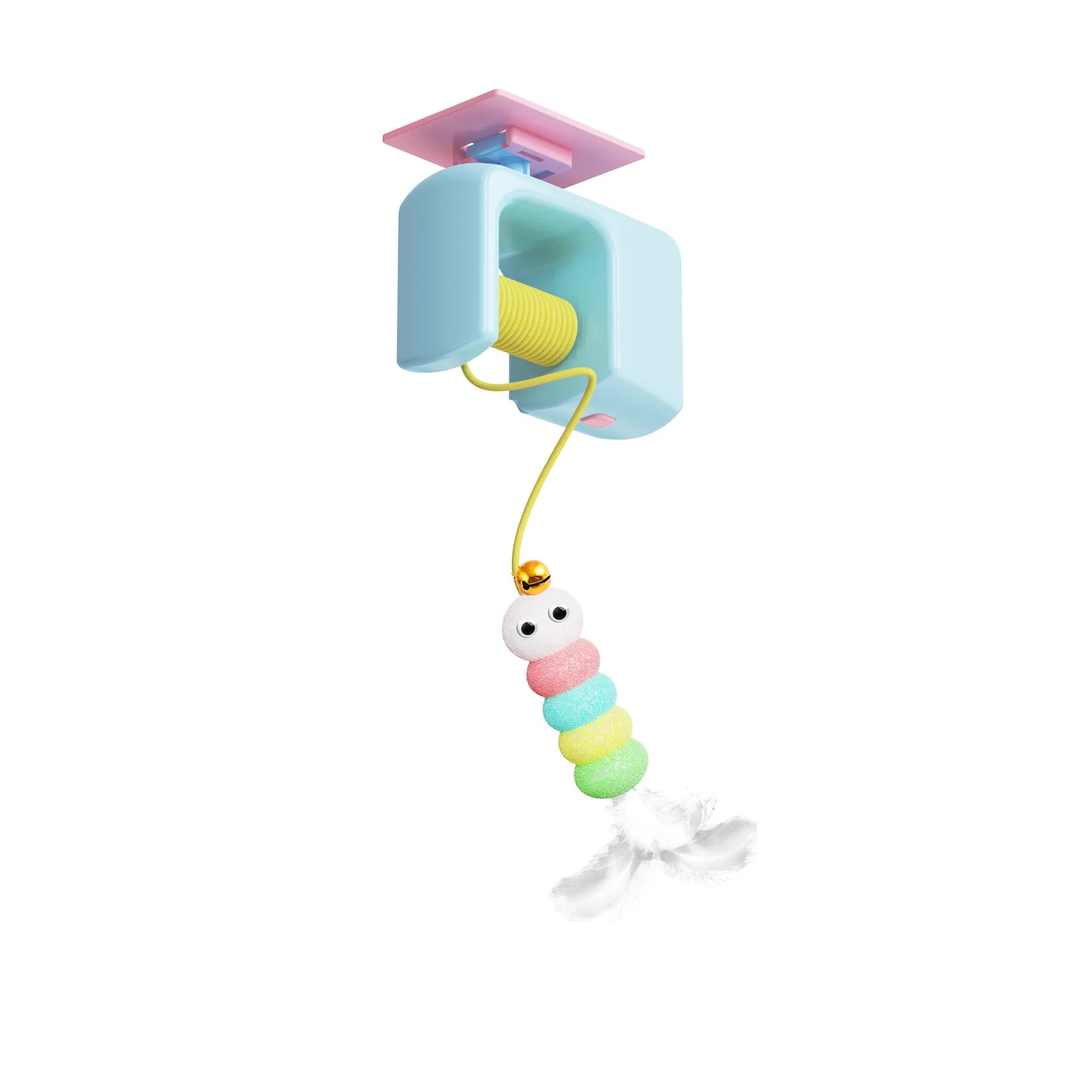 Hanging Automatic Caterpillar & Flying Bird Cat Toy – Self-Play for Indoor Cats