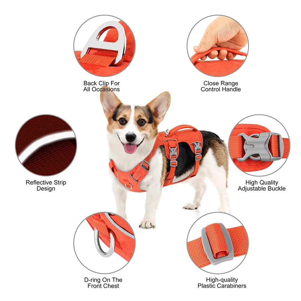Escape-Proof Reflective Dog Harness with Handle – Durable Nylon Vest for for Small to Large Dogs