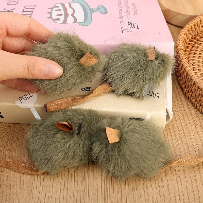 Squeaky Mouse Plush Cat Chew Toy – Bite-Resistant Imitation Mice for Kittens (1, 3 or 5 Pack)