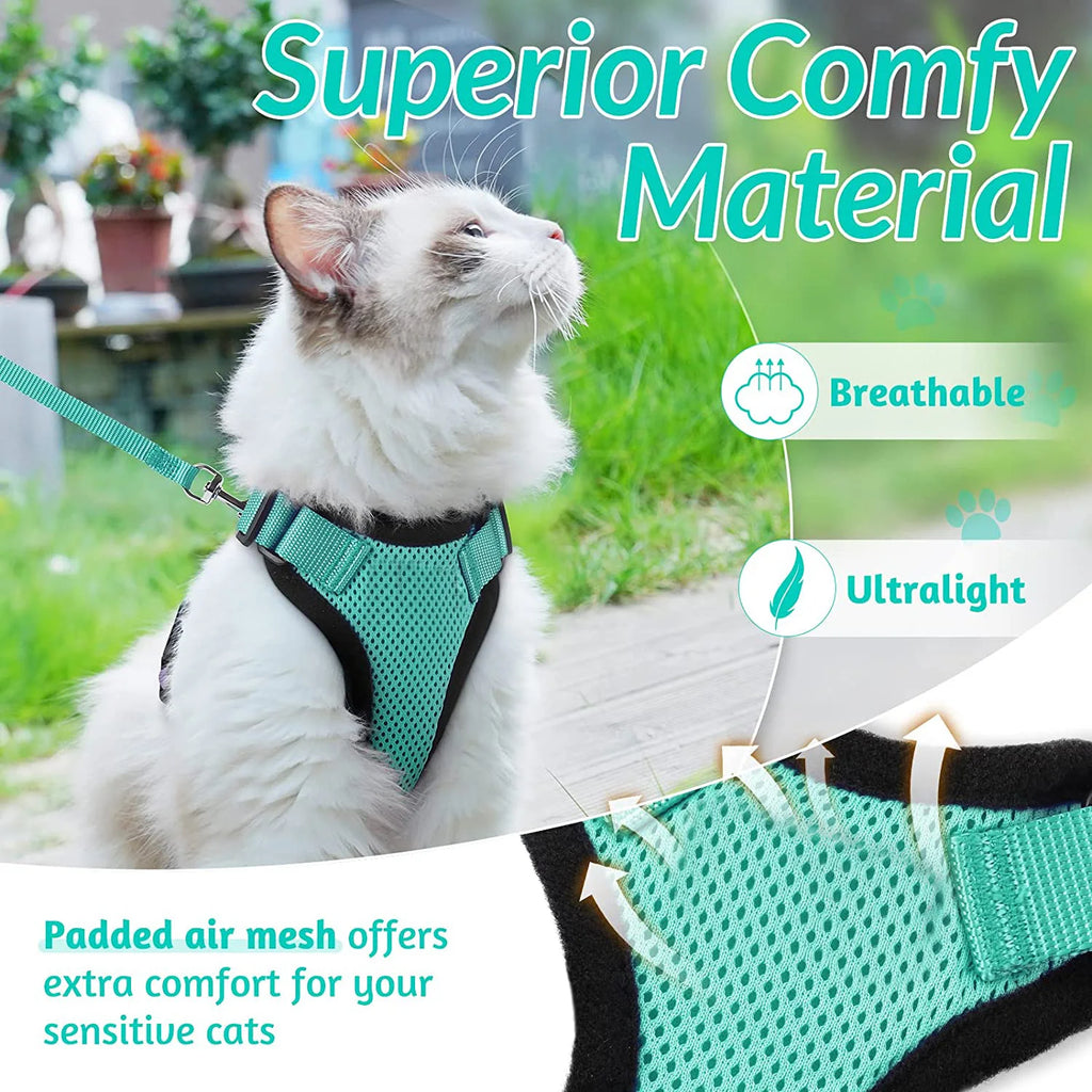Escape-Proof Cat Harness & Leash Set for Walking – Soft Adjustable Vest, Lightweight & Breathable, Perfect for Outdoor Adventures