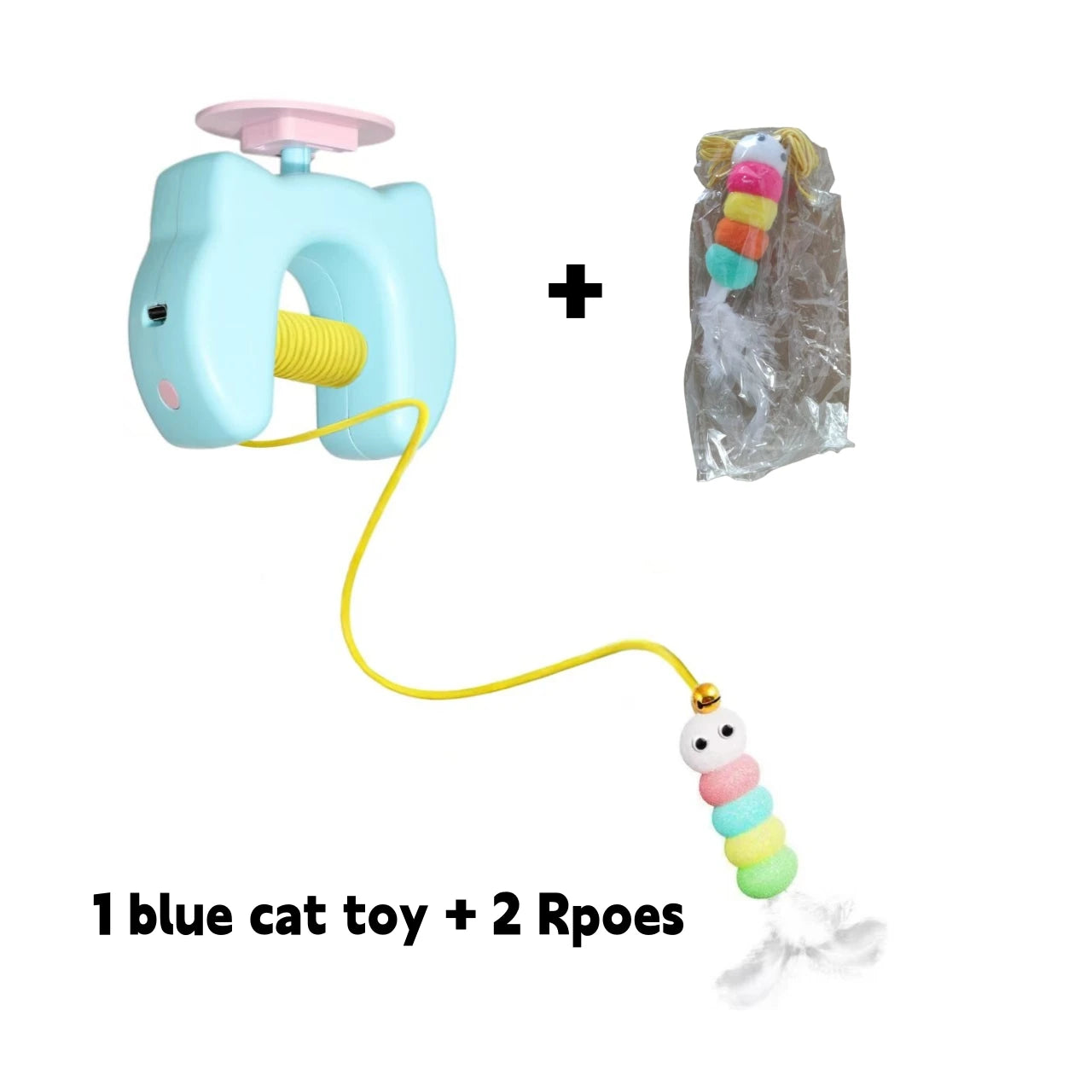 Electric Door Hanging Cat Toy – Auto Swing Feather with 2 Ropes for Self-Play & Cat Teasing