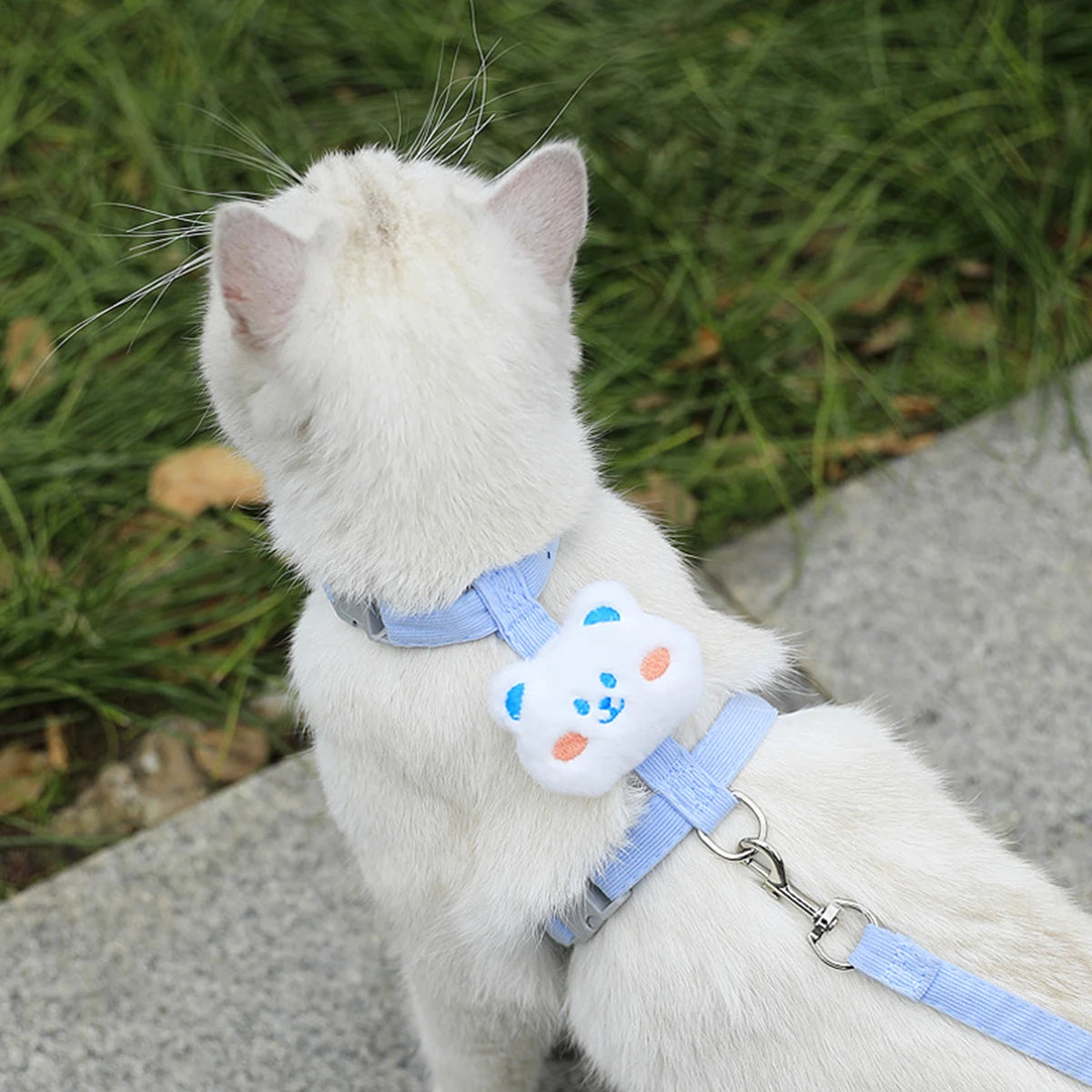 Adjustable Escape-Proof Cat Harness & Leash Set – Breathable, Lightweight & No-Pull Design for Safe Outdoor Walks (S-M, Fits 1.5-7.5kg)