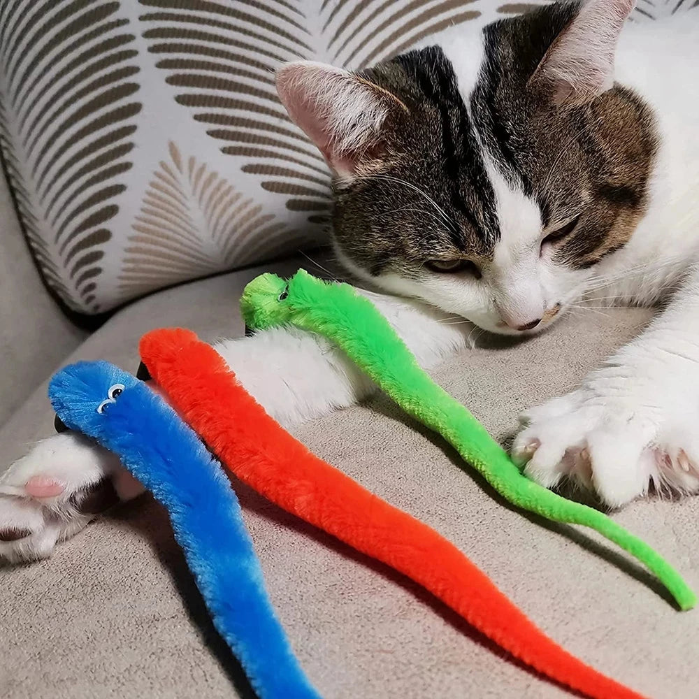 Plush Worm Cat Wand Replacement Heads – Velvet Caterpillar Attachments with Bell (5–11 pcs)