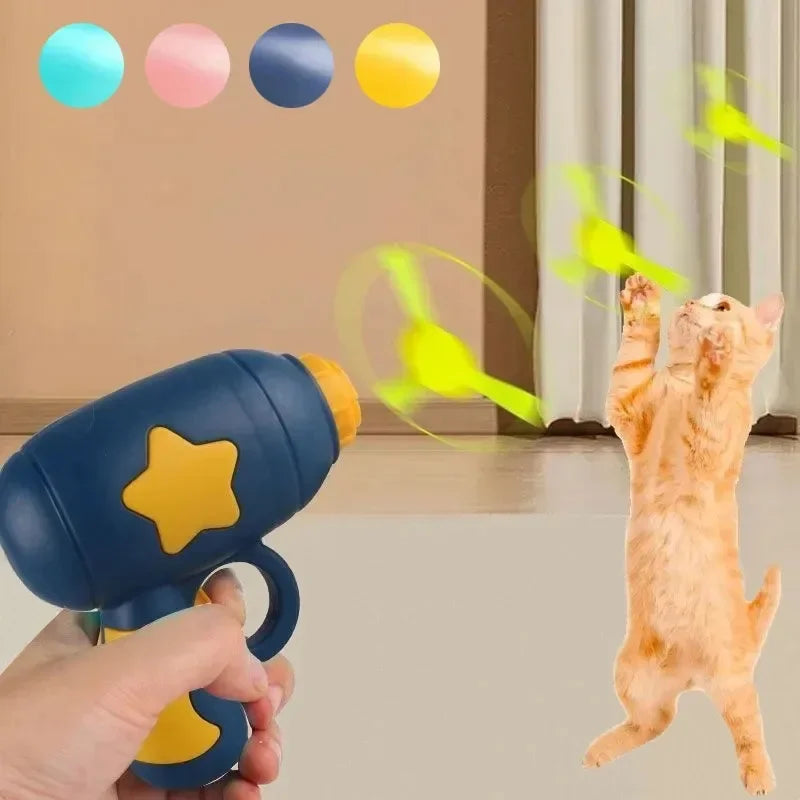 Mini Flying Disc Launcher Cat Toy – Interactive Shooting Gun for Kitten Chase & Fetch Games