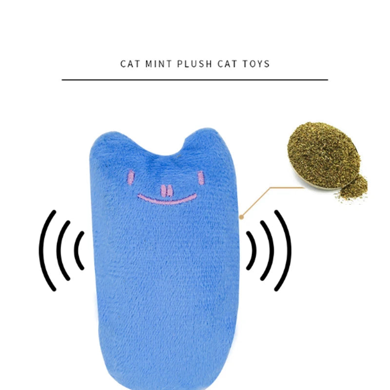 Mini Catnip Plush Squeaky Cat Chew Toy – Teeth Grinding Kitten Toy with Sound Paper
