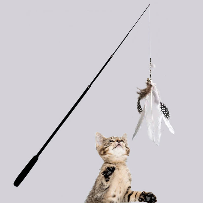 1.8m Telescopic Cat Fishing Rod – Extra Long Feather Wand for Scratch-Free Interactive Play