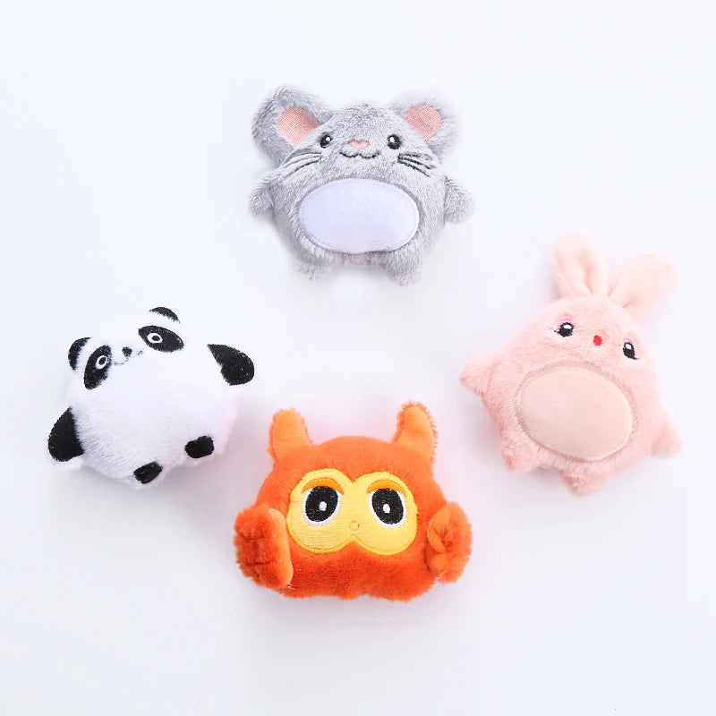 Catnip Cartoon Animal Plush Crinkle Cat Toy – Cute Cloth Toy with Sound Paper for Kittens
