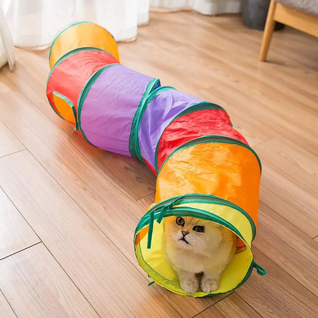 Foldable Cat Tunnel Tube Toy – Collapsible Play Tunnel for Indoor & Outdoor Cats