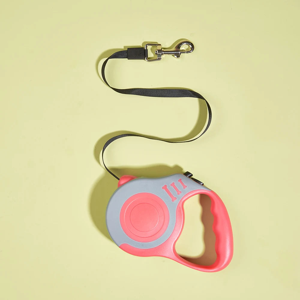 Retractable Dog Leash – Strong Nylon, 3m & 5m, for Small to Large Dogs & Cats