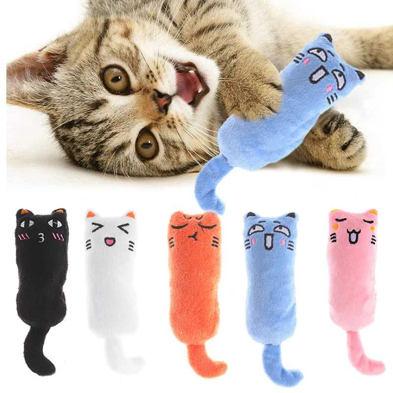Mini Catnip Plush Squeaky Cat Chew Toy – Teeth Grinding Kitten Toy with Sound Paper