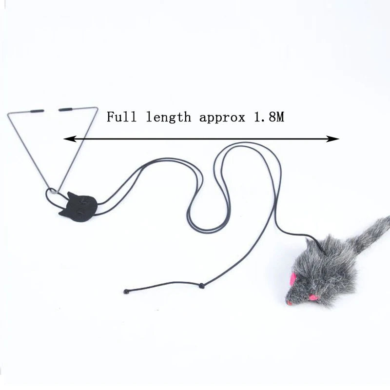 Door Hanging Plush Cat Toy – Stress Relief Kitten Teaser for Living Room Play