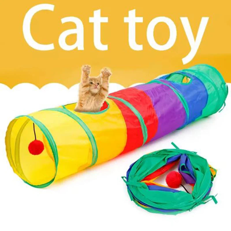 Collapsible Cat Tunnel Tube – Indoor & Outdoor Puzzle Exercise Toy for Cats & Kittens