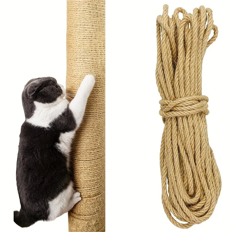 Natural Sisal Rope for Cat Scratcher & DIY Scratching Post – Furniture Protector (10m, 20m, 50m)