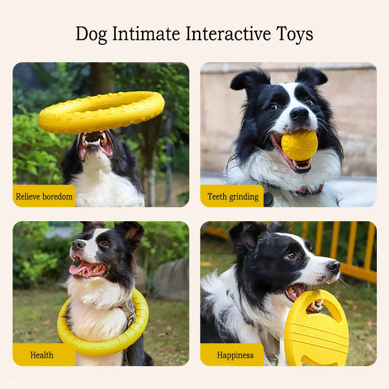 EVA Durable Dog Toy Set – Flying Disc, Ball & Tug Rope for Puppies & Adult Dogs (4 Pack)