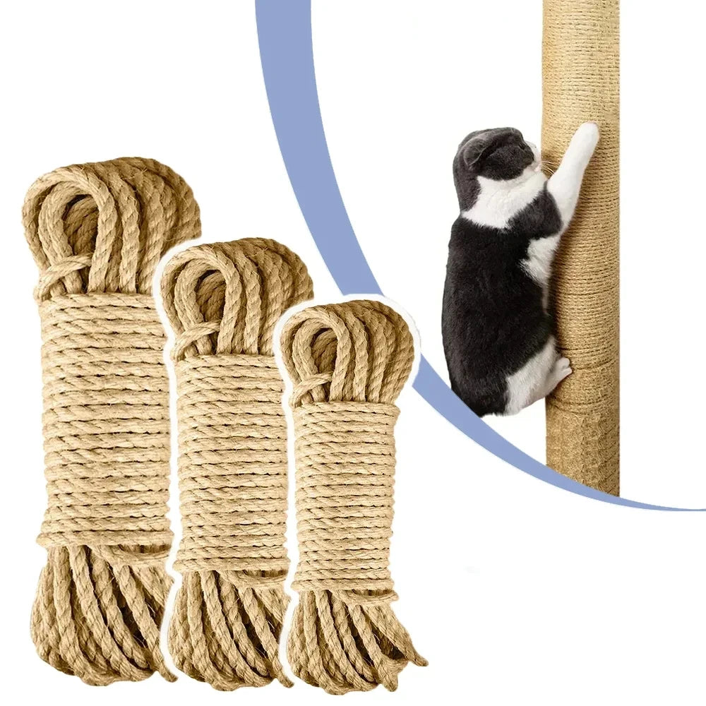 Natural Sisal Rope for Cat Scratcher & DIY Scratching Post – Furniture Protector (10m, 20m, 50m)