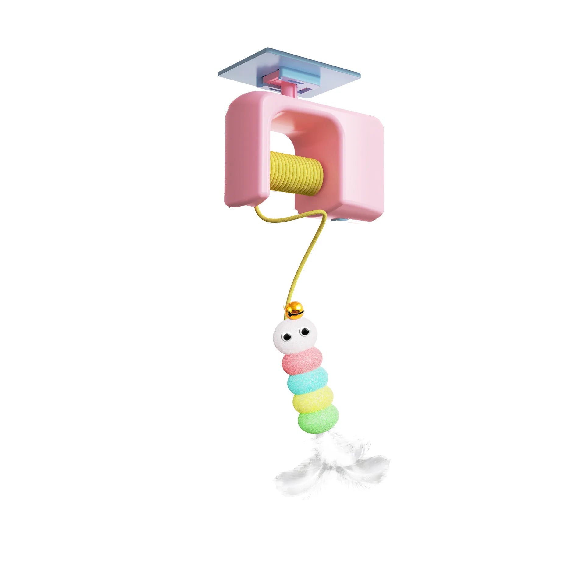 Wiggly Wonder Hanging Cat Toy - Interactive Flying Feather Teaser for Jumping Kittens