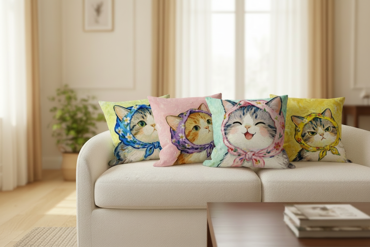 Meow & Chill Cushion Hero - Wide Format